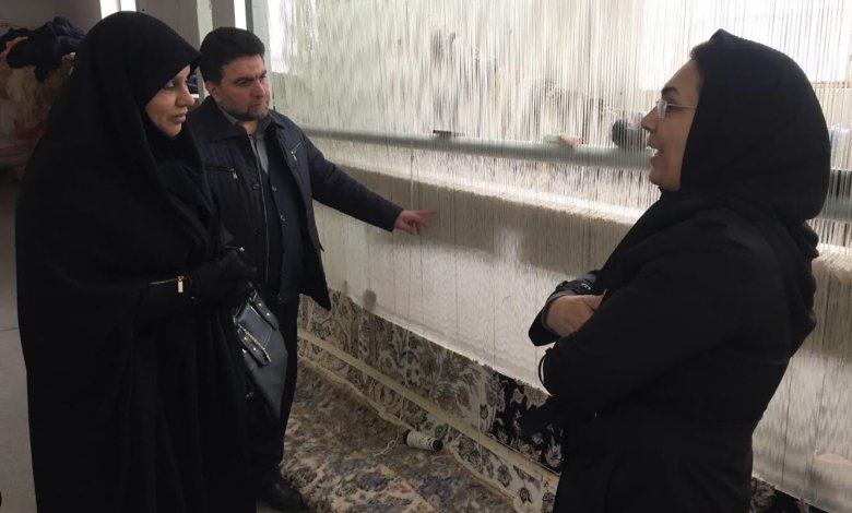 دکتر فرحناز رافع، رییس مرکز ملی فرش عصر امروز از چند کارگاه قالیبافی در روستای امیرآباد از توابع شهر گرگان بازدید کرد.